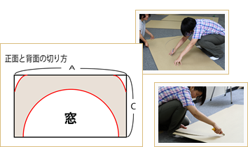 正面と背面の切り方